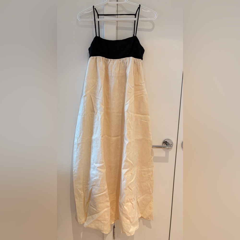 DISSH Black and Cream Maxi Dress with Spaghetti Straps